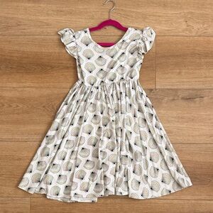 Dot Dot Smile Seashell Print Kids Dress - Cream